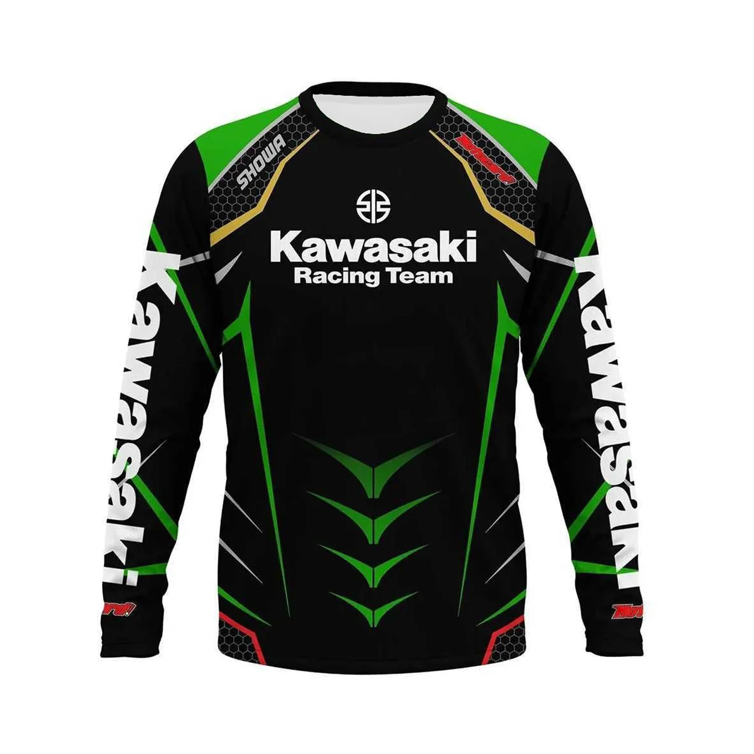 

2025 Kawasaki Racing, уличный велосипед, трикотаж для мотокросса, BMX, горная одежда, рубашка для эндуро, дышащие футболки с длинными рукавами