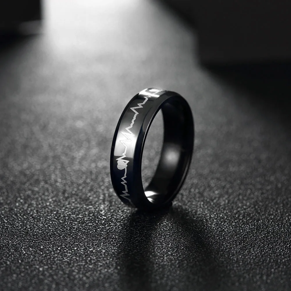 Black Stainless Steel Ring Men And Women Casual Ring Couples Fashionable And Minimalist Jewelry Engagement Anniversary Gift image 2