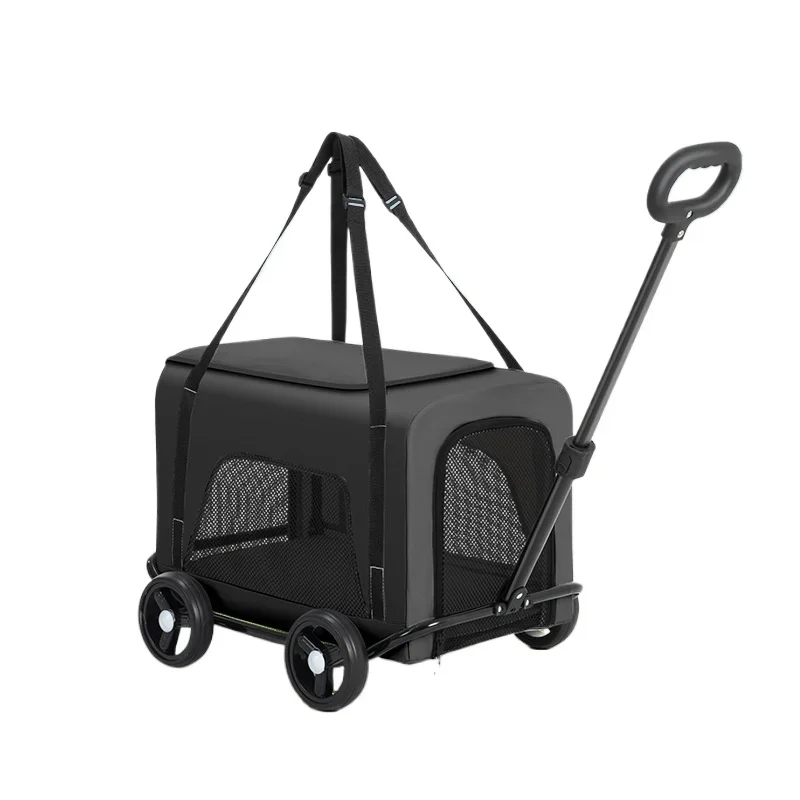 Portable Foldable Pet Suitcase, Large Capacity Cat Basket, Stretch Rod Transport Cage, Breathable Mesh Cats Products