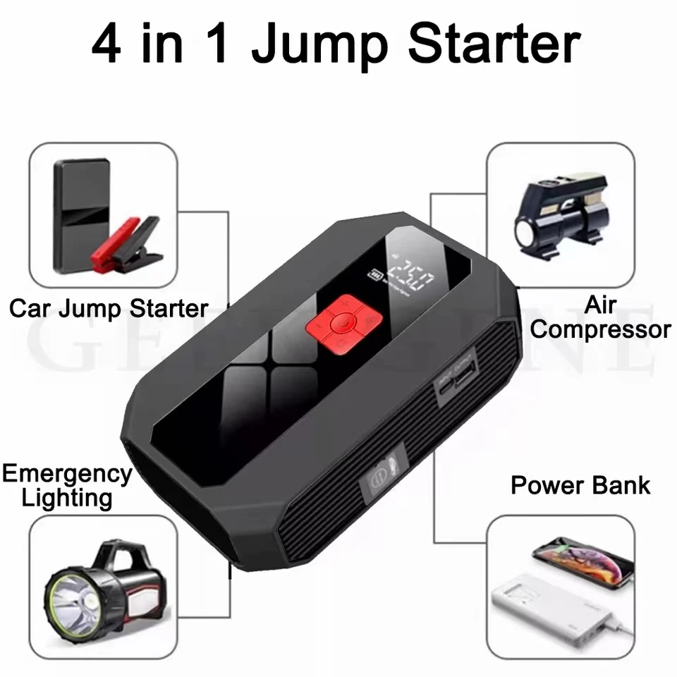 1200A Car Jump Starter with Air Compressor Portable Power Bank Starting Device 12v Automotive Battery Charger Booster Car Batter