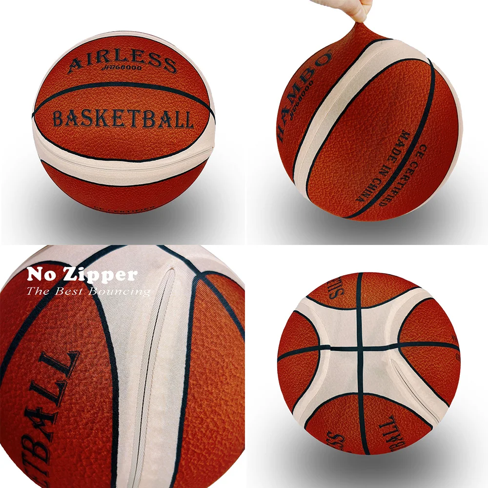 Silent Basketball พร้อมผ้าคลุมบอล Size 7 #   6 #   5 #   สําหรับทุกวัย Mute Bouncing Foam Ball Quiet Dribble Train เกมกีฬาในร่ม