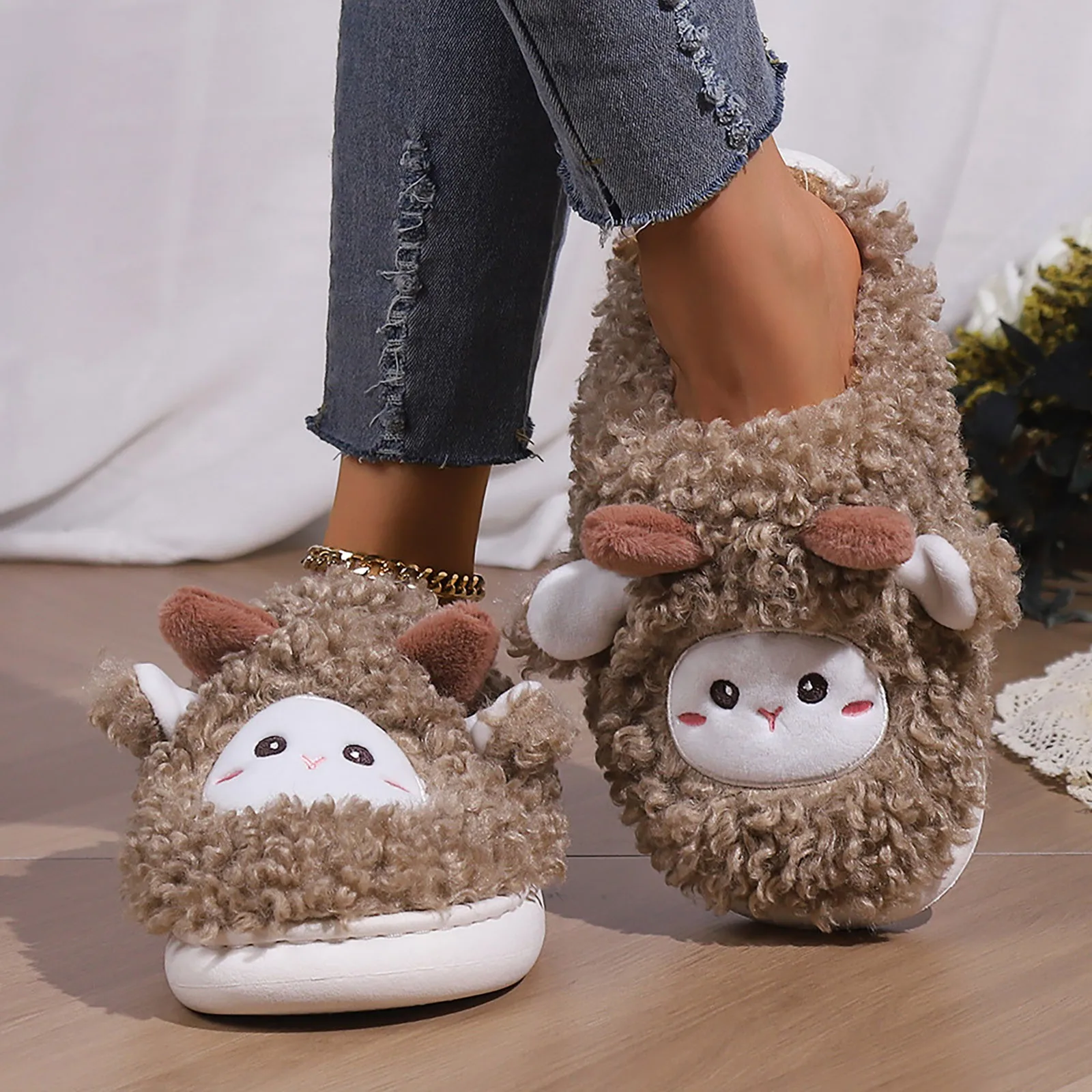 Indoor Women  Non-slip Slippers Slides Comfortable  Bottom Soft insole Home Shoes Thick Slipper New Autumn Winter Women Slippers