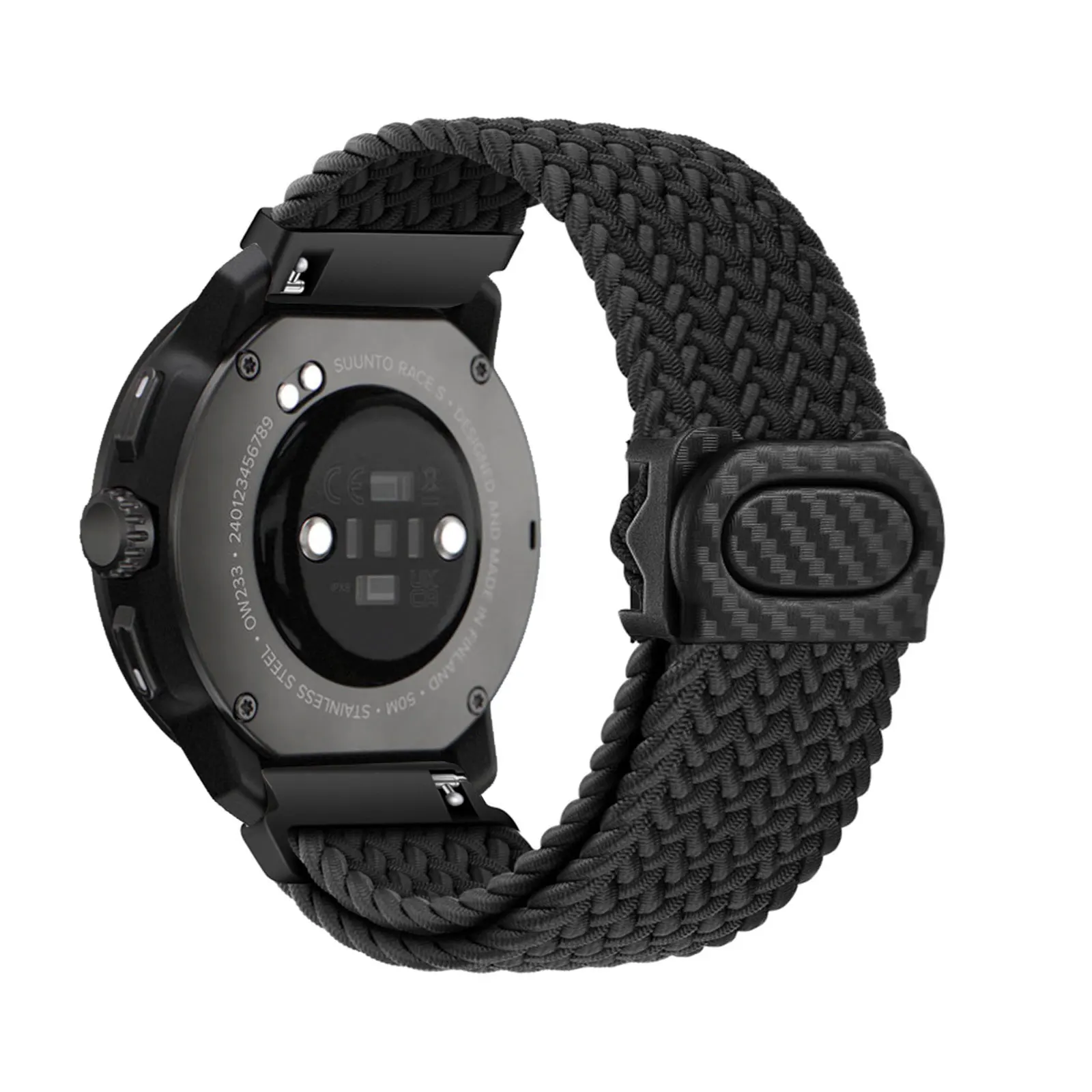 

Elastic Nylon Bands for Suunto Race/Race S/Vertical/9 Peak Pro/9 Peak/5 Peak Band, Plastic Buckle Adjustable Nylon Strap