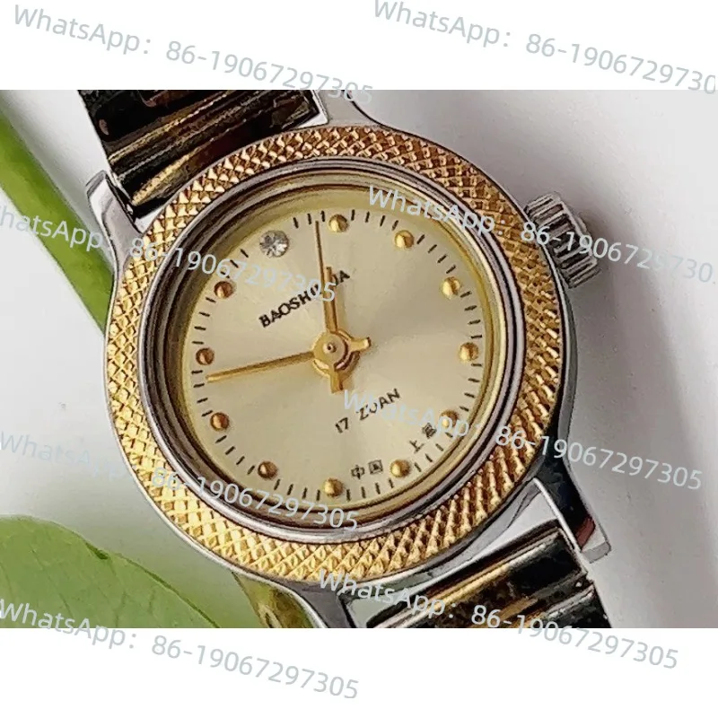 

Инвентарь, оригинальные женские часы в стиле ретро с механическим механизмом и цветком, домашние драгоценные камни