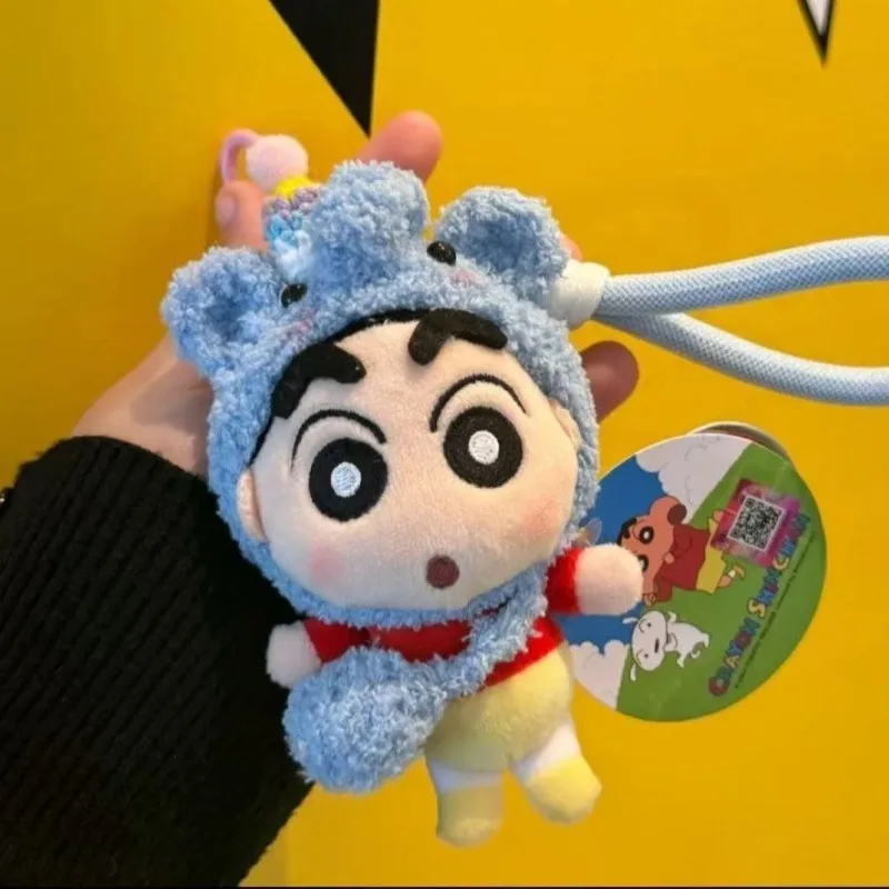 Miniso Kawaii lindo crayón Shin-chan traductor colgante muñeco de peluche llavero de coche lindo bolso colgante de coche regalo de cumpleaños para niños