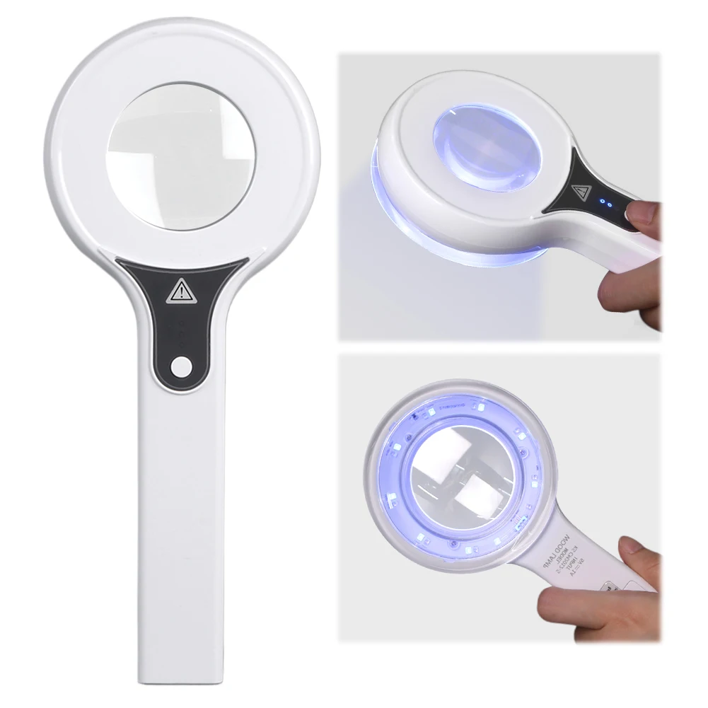 LED Magnifying Light Portable Skin Detection Light Handheld Professional Skin Detector Rechargeable for Home Use