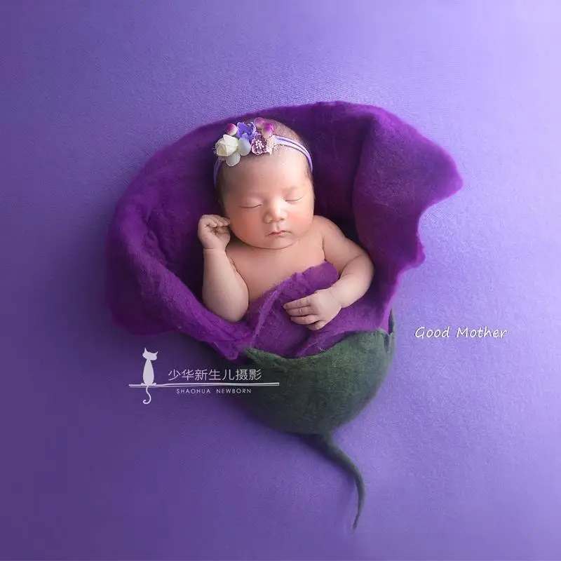 Children's photography props flower bud modeling felt newborn wrapped men's and women's baby studio photo set