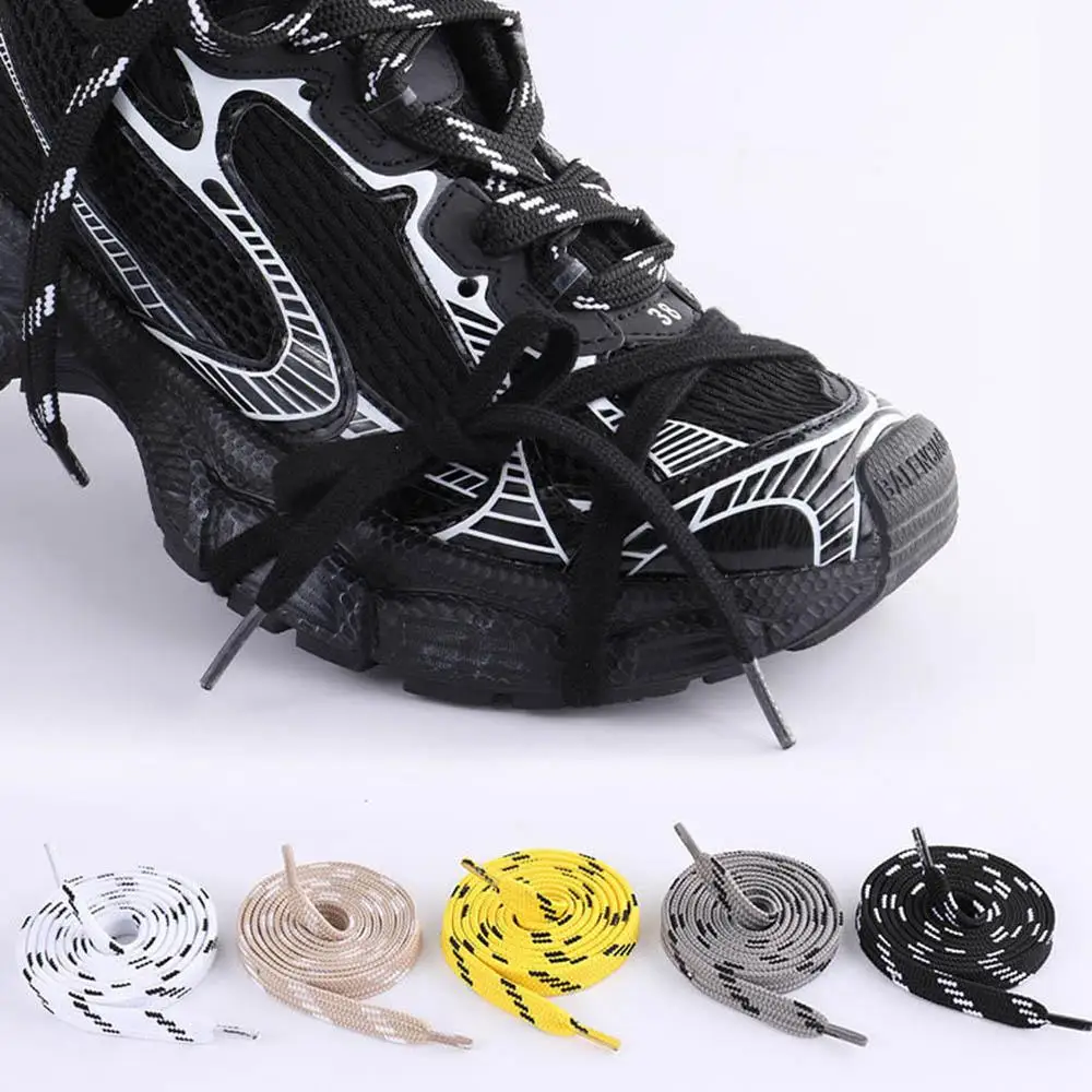 

Simple Big Shoelaces Sneakers Rope Laces Sneaker Rubber Band Flat Shoelaces Strings Shoelaces Replace Supplies Fashion Rope