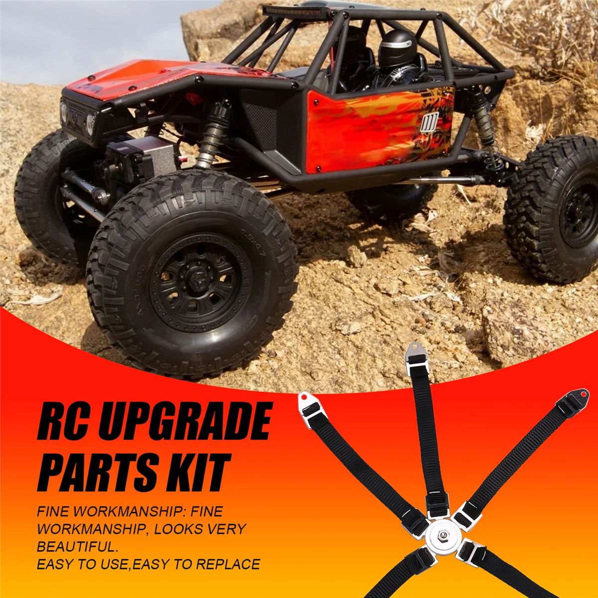 Pasek bezpieczeństwa do fotelika symulacyjnego samochodu RC do 1/10 Axial SCX10 90046 Wraith 90048 TRX4 D90 D110 Części dekoracyjne