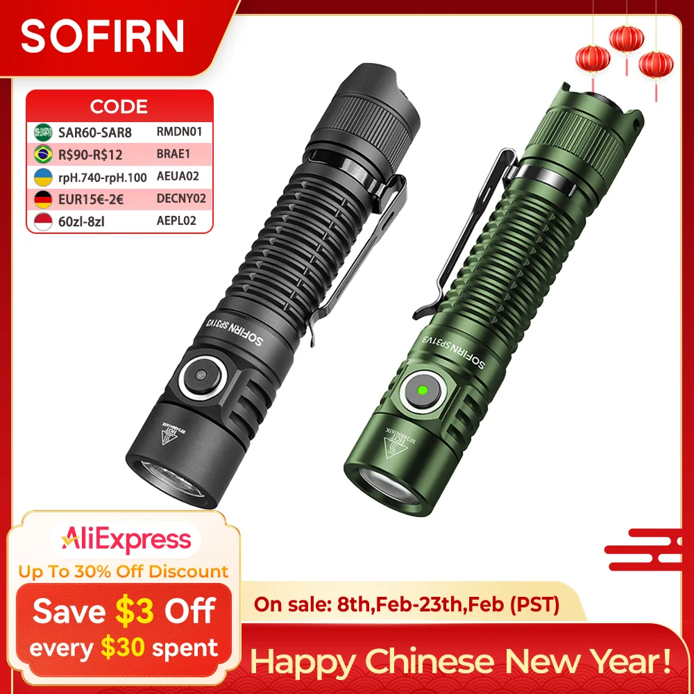 

Тактический фонарик Sofirn SP31 V3 18650, 2000 лм, SST40/519A, перезаряжаемый фонарик, 269 м, USB C, IP68, хвостовой переключатель EDC