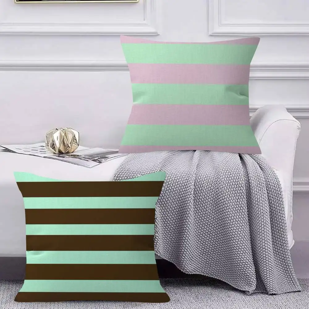 Color solid striped panels   Pillow Gift Home Office Decoration Bedroom Sofa Car Cushion Cover case 45x45