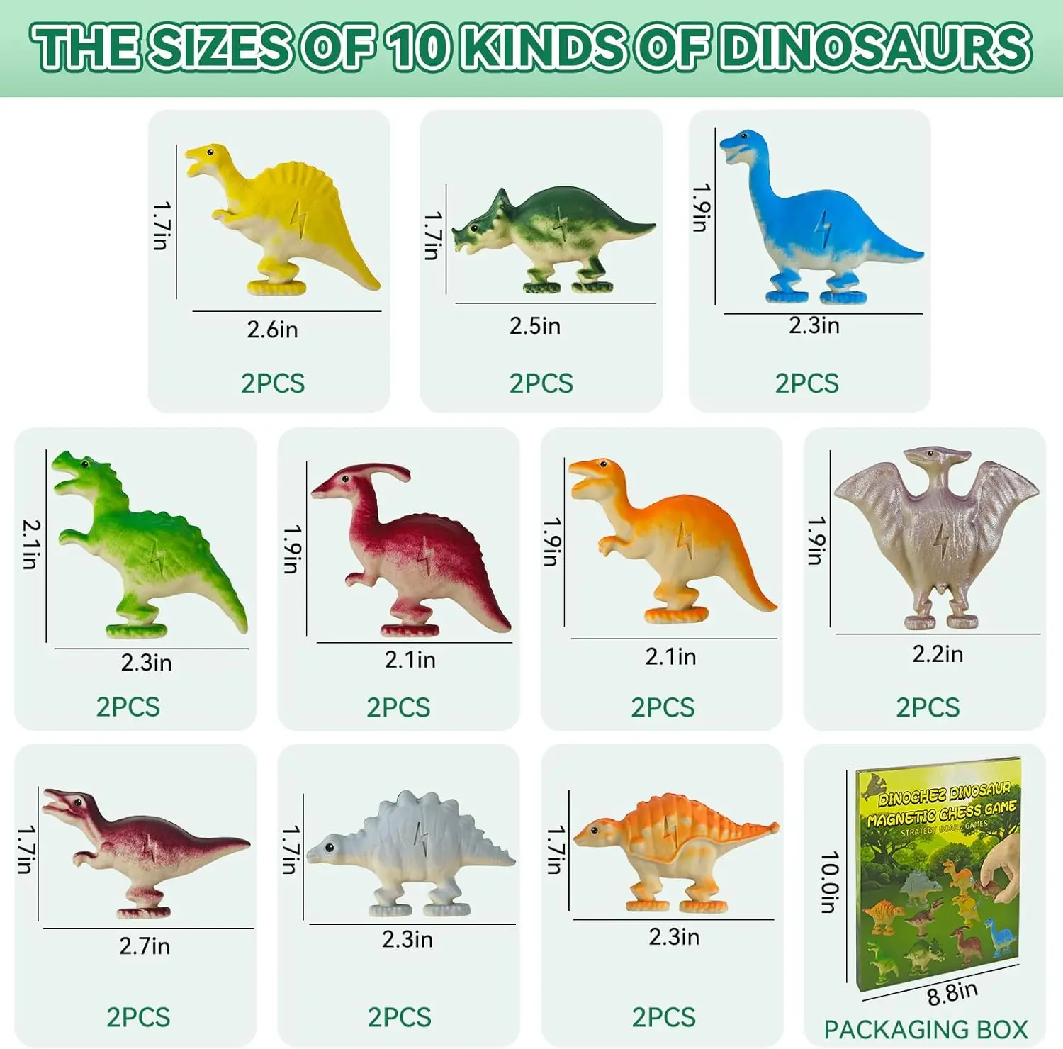 Dinosaur Magnetic Chess Game Set with String Antistress Relief Fidget Toy for Kids Adults Christmas Family Games 20 Pcs Stones