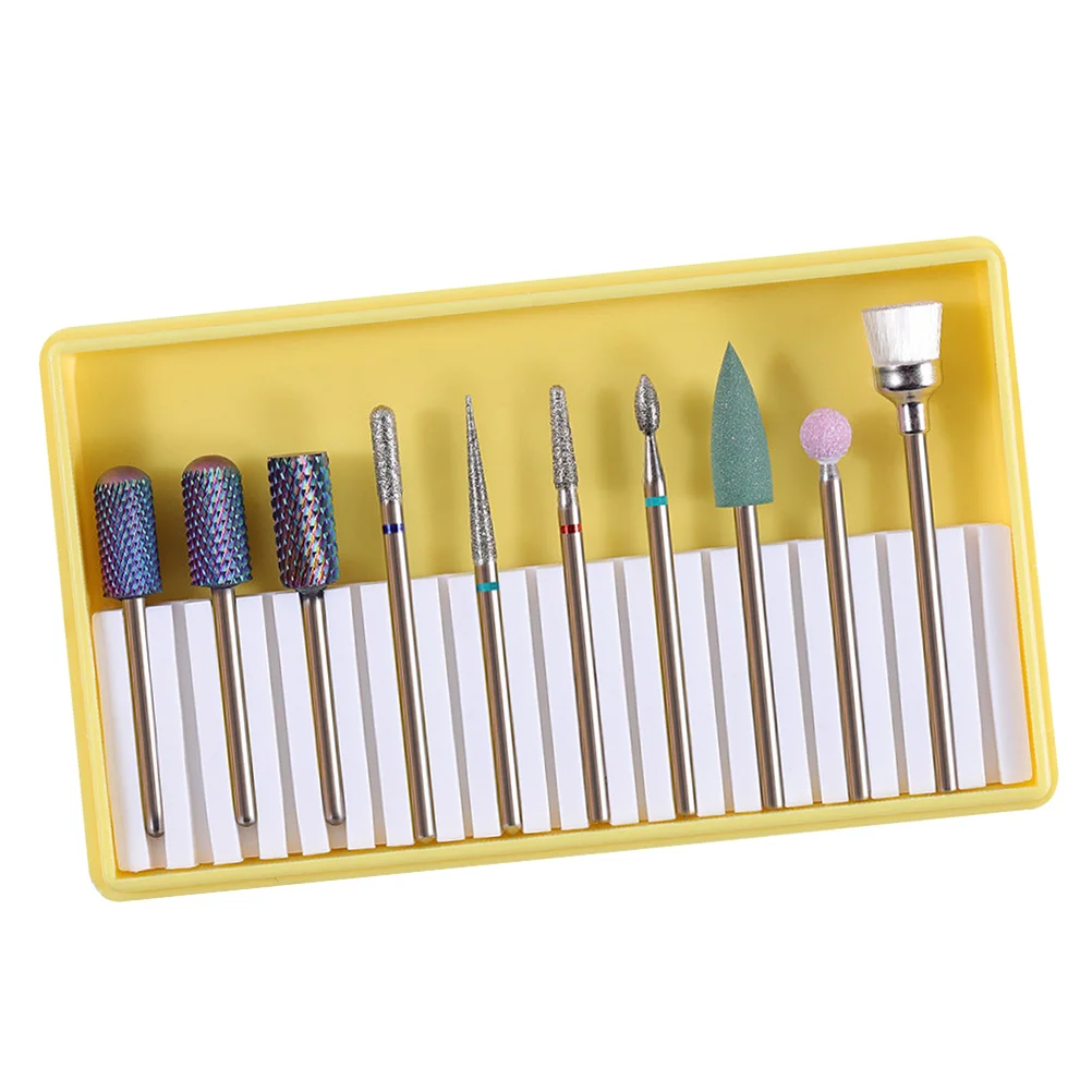 1Set Nagelboren Set Professionele Keramische Manicure Slijpkop Geel Elektrisch Nagelpolijstgereedschap voor Acryl en Gel