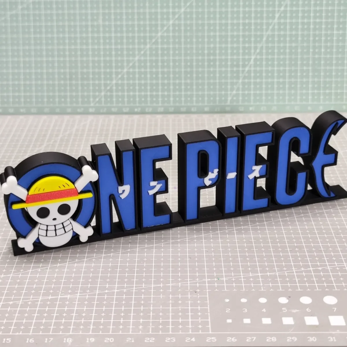 Figura de 20 cm con el Logotipo de One Piece, Letrero Impreso en 3D, Letra Estereoscópica, Adorno de Escritorio, Coleccionable de Anime, Decoración, Regalos para el Hogar, Oficina y Fans