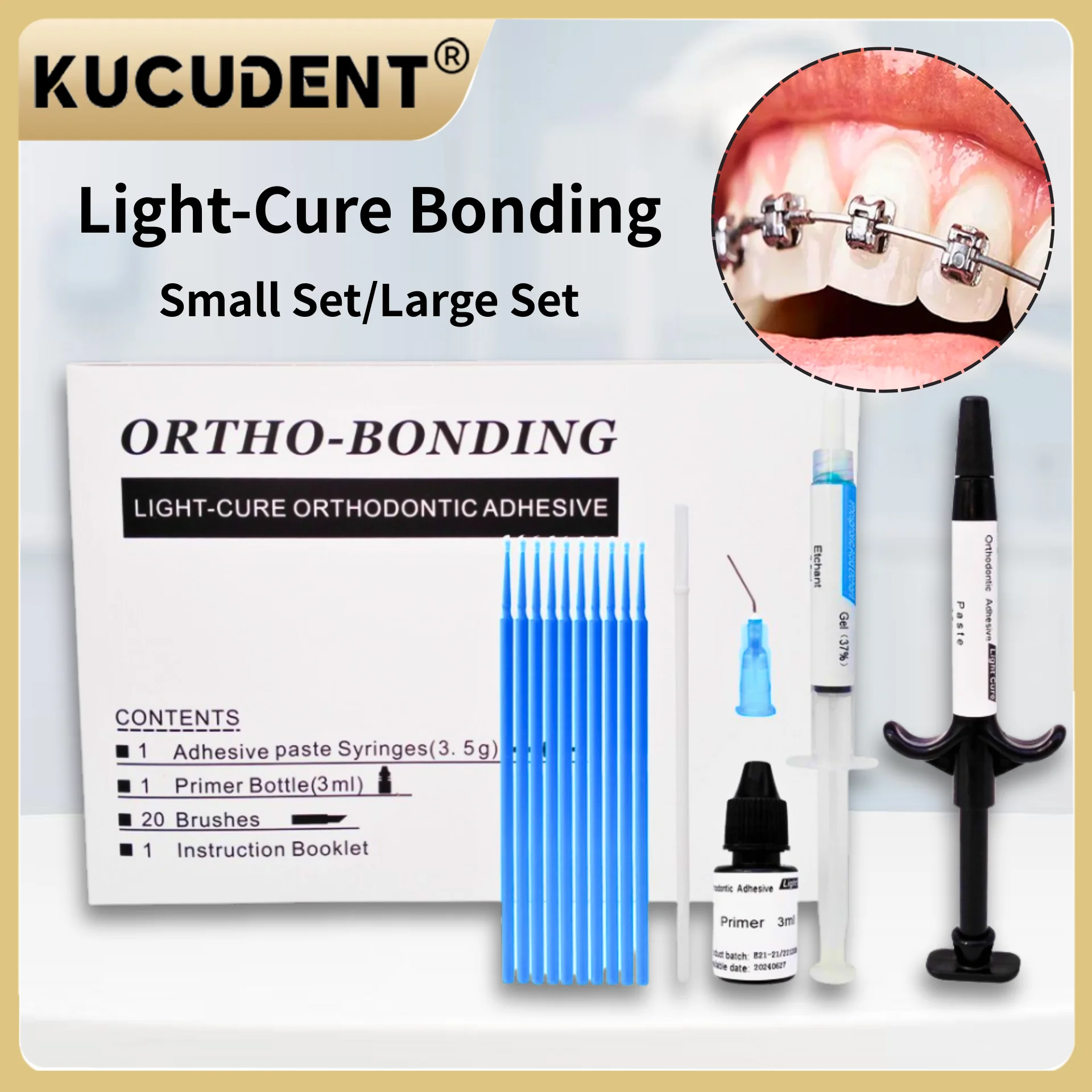 

1 Set Professional Orthodontic Bonding Kit - Light-Cure Adhesive System with Primer for Bracket & Buccal Tube Cementing