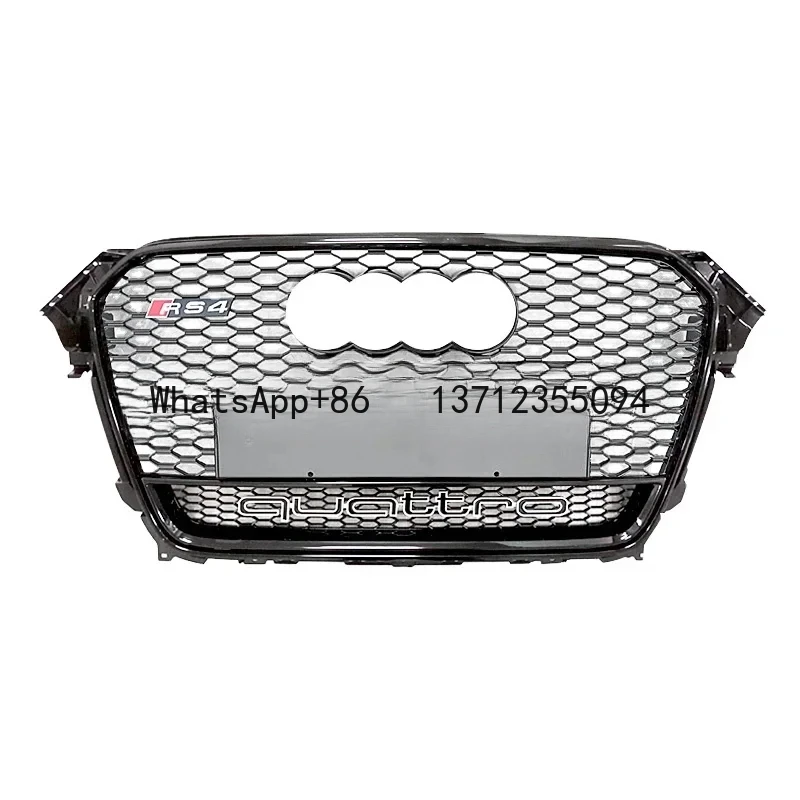 Free shipping RS4 front car grill for Audi A4 S4 B8.5 upgrade to RS4 style grill with quattro mesh 2013 2014 2015 2016