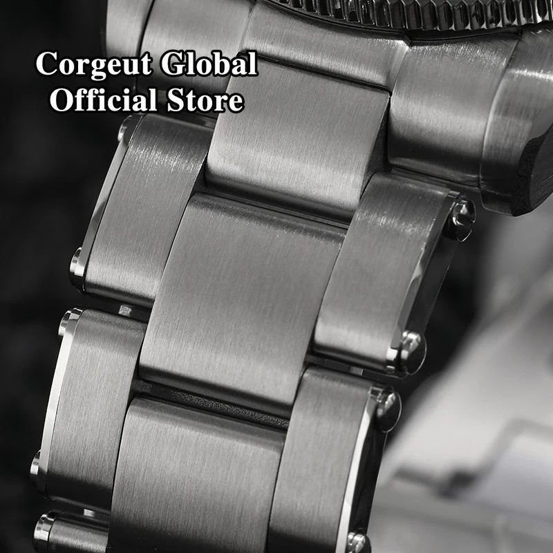 39mm Corgeut Sterile Steel NH35A Black  Dial Men Watch Sapphire Crystal  Ceramics Bezel Automatic Wristwatch Relógio