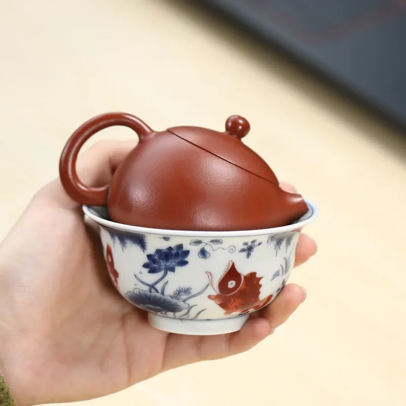Yixing Zisha pot, onepot and one cup gift box, raw ore Zhu Ni Xishipot 120ml Kung Fu tea set gift wholesale