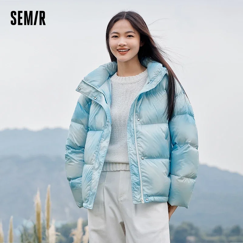 Semir Down Jacket Women Halo-Dyed All-Over Hooded Bread Coat Trendy Winter Sweet Cool Oversize Jacket