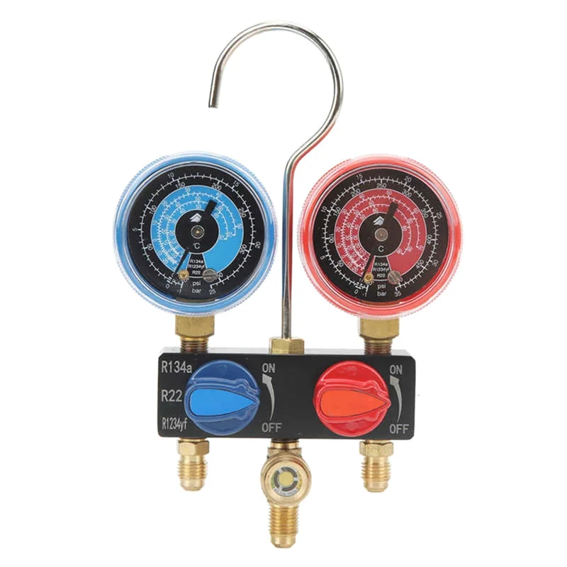 -M01 Refrigerant Diagnose Manifold Gauge G1/4 Condition Manometer Pressure Gauge Refrigeration Tools for R22/R1234Yf