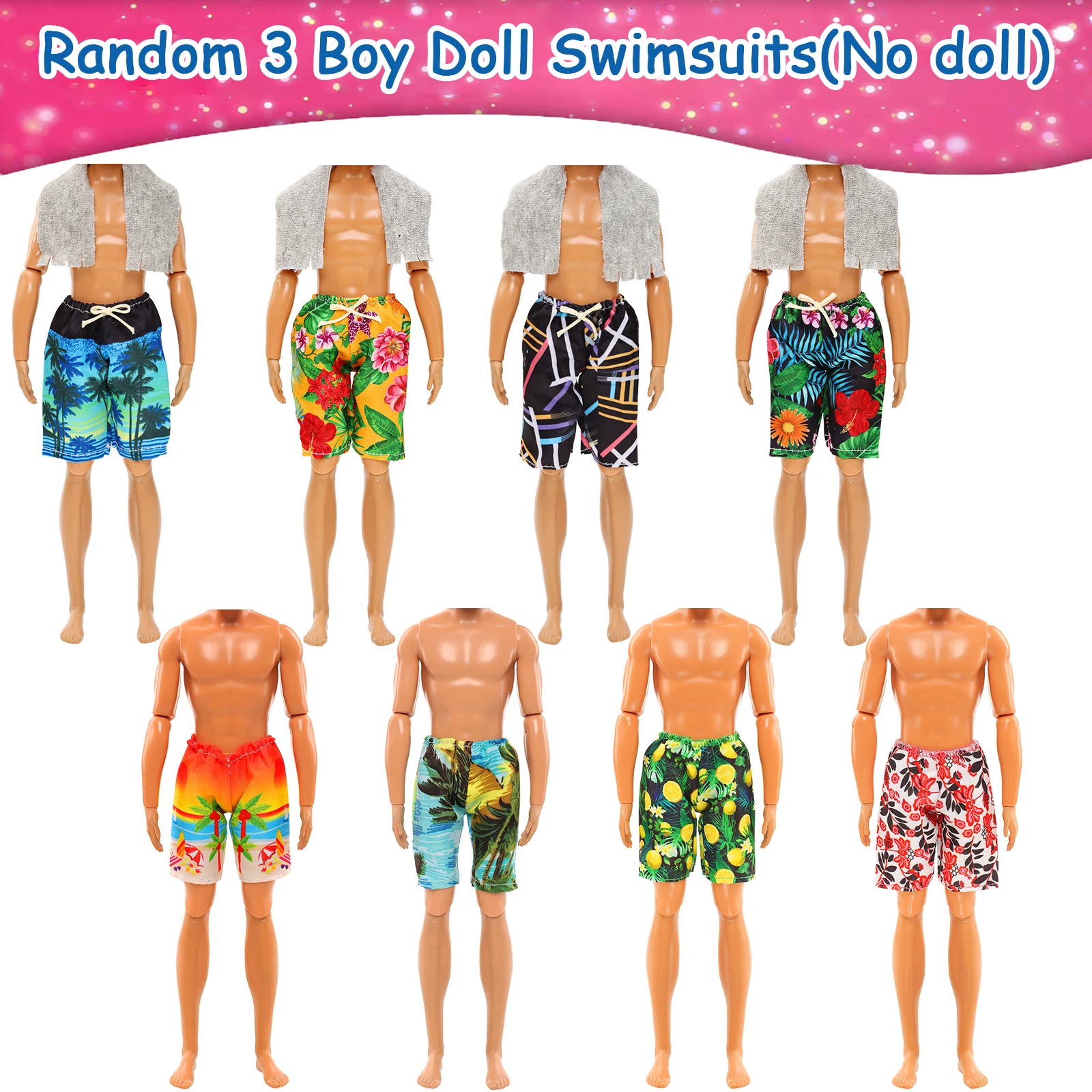 Barwa 15 Sets 1 Girl Doll swimsuit 2 Boy swimsuits 5 Accessories 2 sunglasses 1 camera 1 chair 1 starfish 1 water polo  2 drinks