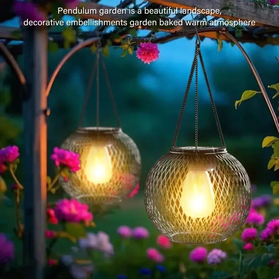 

Modern LED Solar Lights 2-Piece Set Hanging Outdoor Waterproof Garden Metal Wall Lights Landscape Lighting Automatic Night