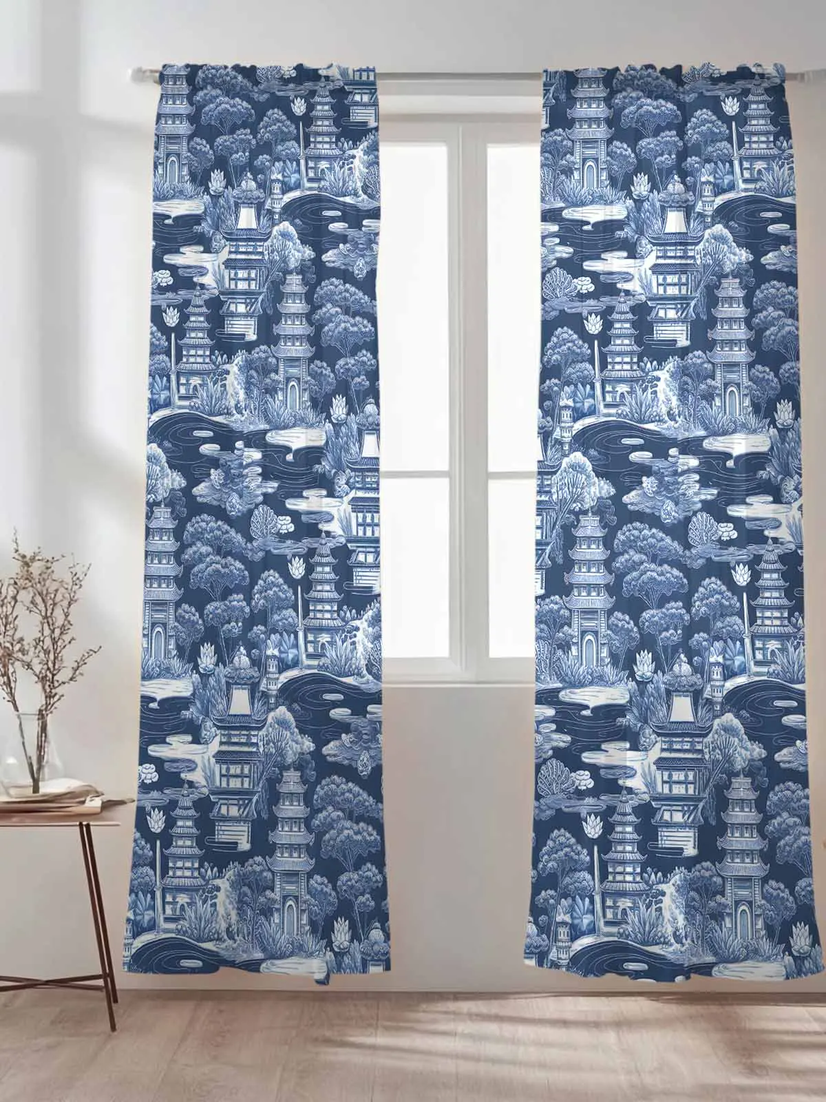

Chinese Style Plant Curtains For Living Room Window Voile Tulle Curtain Cortinas Drapes Home Decor
