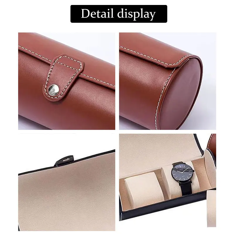 1PC PU Leather Roll Travel Watch Box 3 Grid Watches protezione antigraffio squisita scatola di immagazzinaggio del rotolo dell'orologio