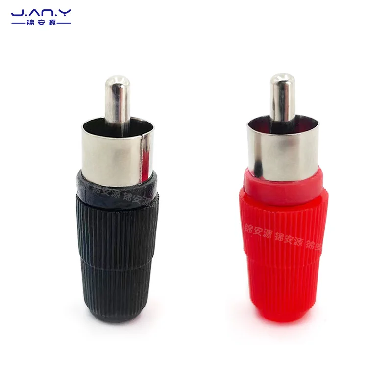 Imagem -03 - Pluggable Isolado Plástico Lotus Plug Faça Você Mesmo Fio Soldado tipo Rca Áudio e Vídeo Signal Conexão Terminais Plugs av Masculino Cor