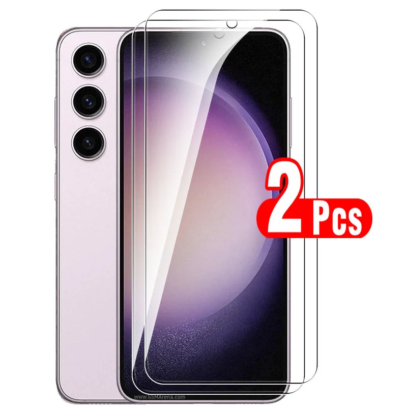 2 шт. закаленное стекло с полным покрытием для Samsung Galaxy S23 plus S22 S21 S21Plus S22Plus защитные пленки для экрана телефона защитное стекло