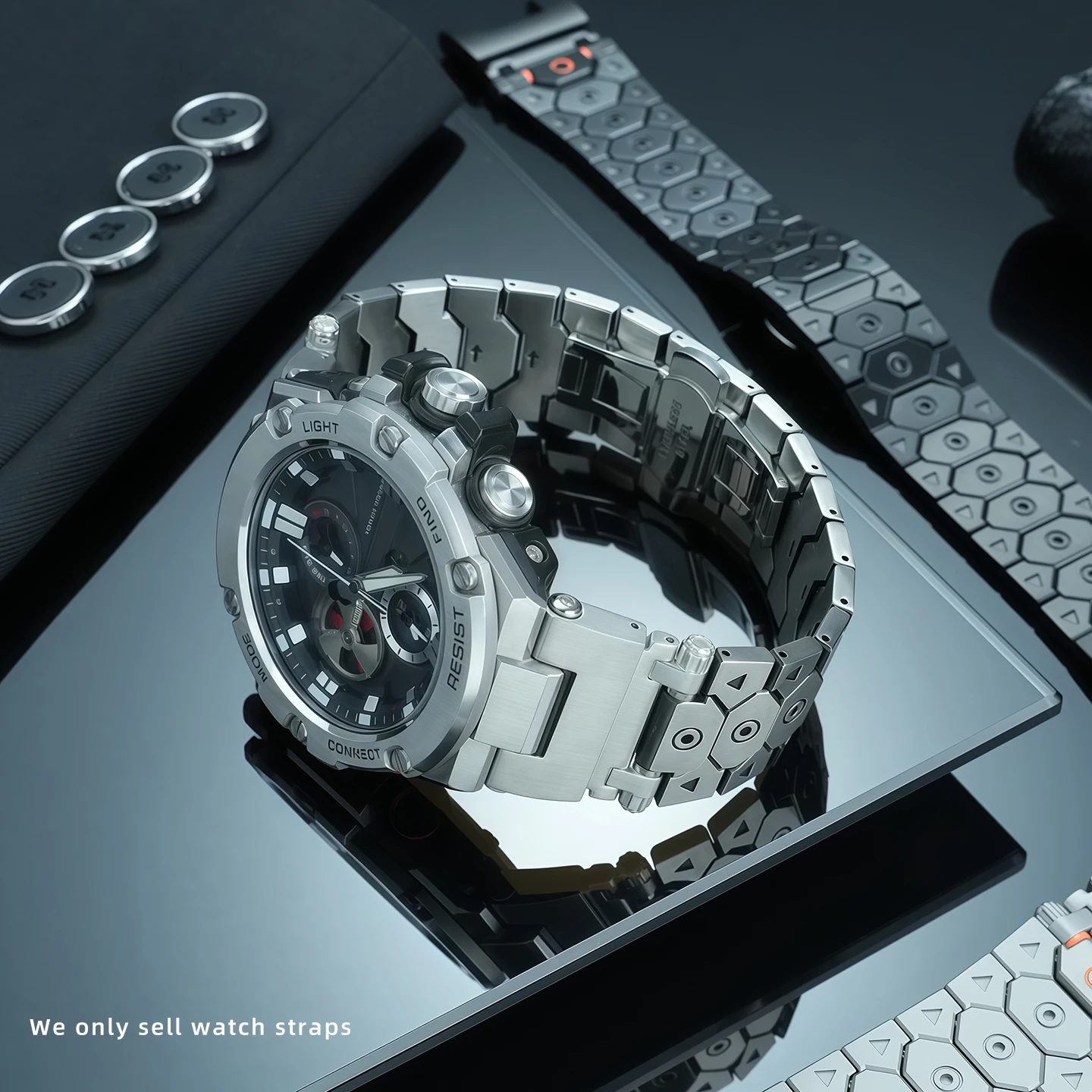 

Suitable for Casio G-SHOCK Steel Heart GST-B100/S140/W300/400G GST-S110/120 men's modified stainless steel watch strap 22mm