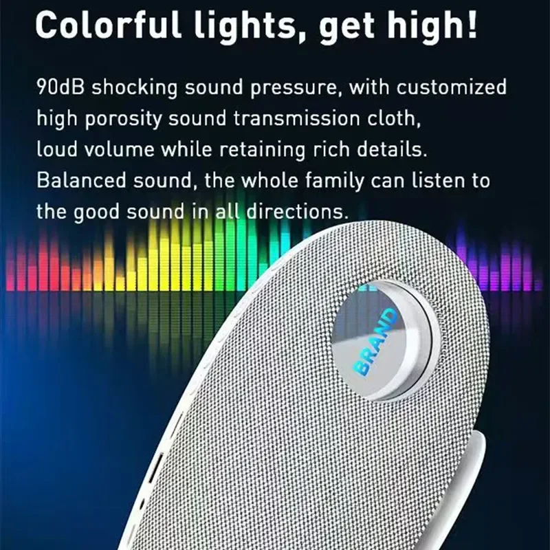 Subwoofer wireless portatile da esterno con audio surround a 360 gradi con unità USB Scheda TF Ingresso AUX Design creativo a goccia d'acqua Altoparlante BT5.2