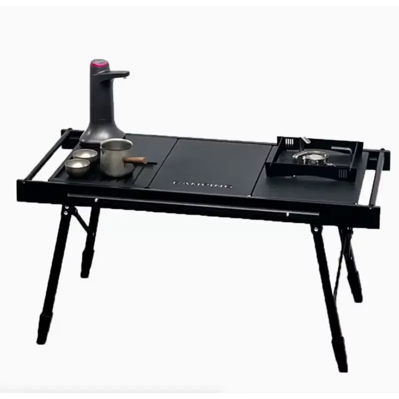 Multi Functional Height Adjustable Camping Picnic Beach Outdoor Portable Iron Tactical Table Split Splicing Folding Quick
