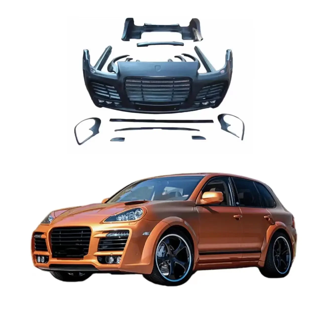 

High Quality TH Style wide Body Kit Front Bumper Rrear Bumper Hood For Porsche Cayenne 955 2002-2007