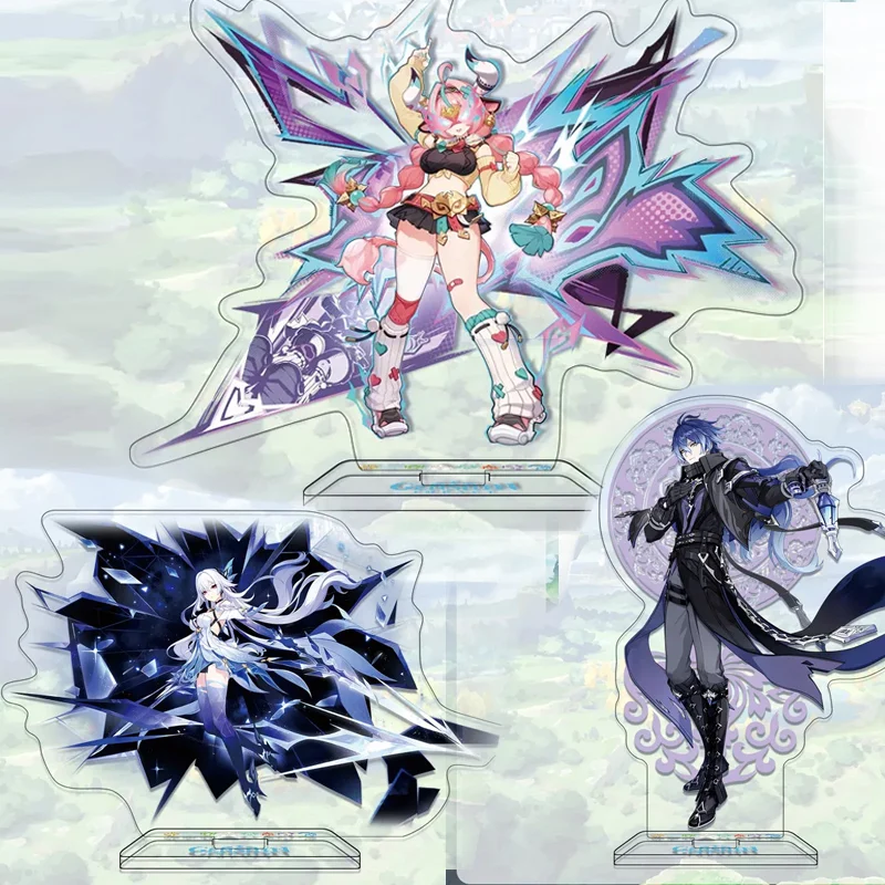 Anime Yuanshen Impact Figure VARKA ZIBAI Varesa Kyryll Chudomirovich Flins Acrylic Stand Model Plate Desk Decor Standing Sign
