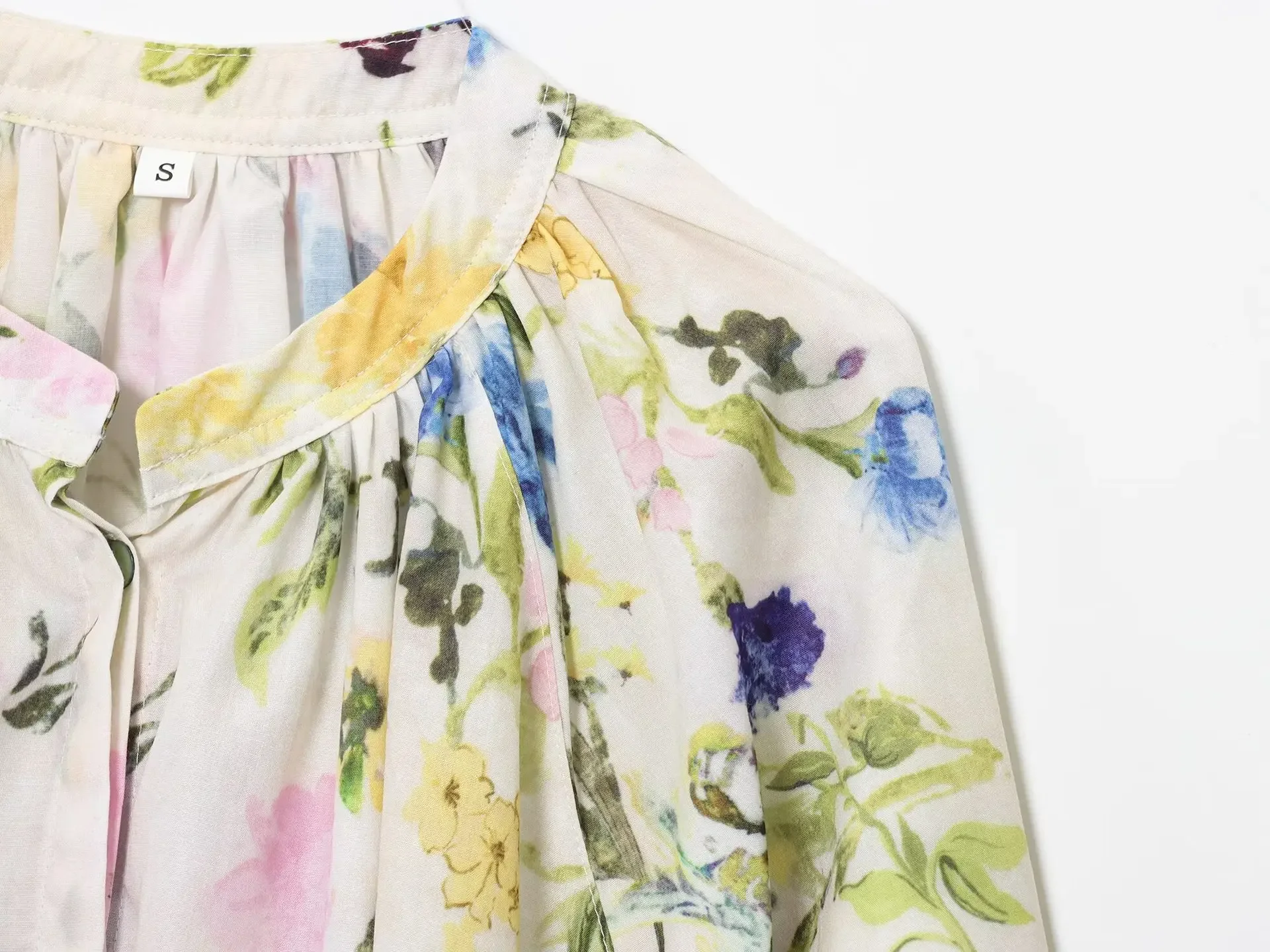 Women's Clothing New Loose Shirt Commuter Shirts Autumn Fashion Slash Neck Printed Vintage Blouses Short Sleeve All-match Tops