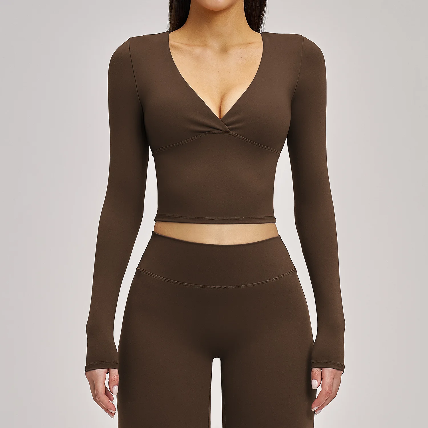 Sexy Yoga T-shirts Women Solid Sports Top Long Sleeve Gym Workout Running Shirts Exposed Navel Quick Dry Fitness Gym Sport Wear