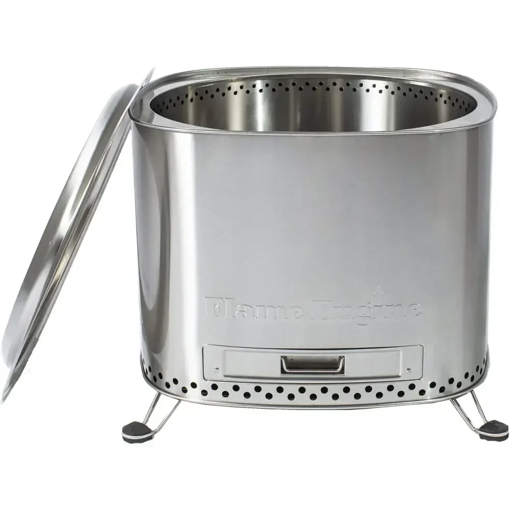 Portable 19 Inch Square Smoker with Carry Bag, Ash Tray, and Wood Fuel Options