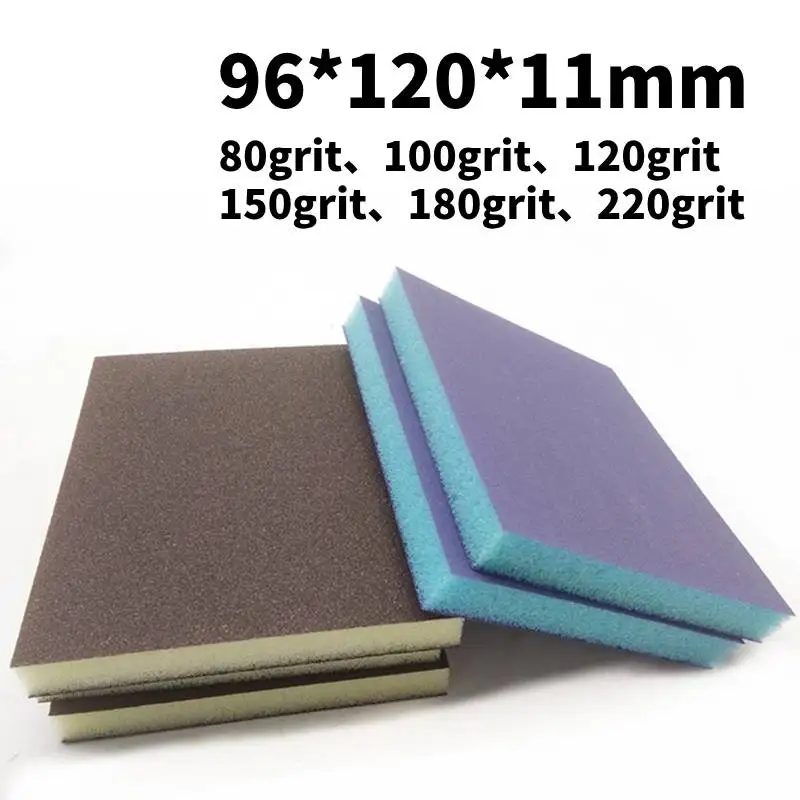 1/2/5pc 80-220Grit High Quality Polishing Sanding Sponge Block Pad Sandpaper Assorted Grit Abrasive Tool Gray/Blue Sanding Discs