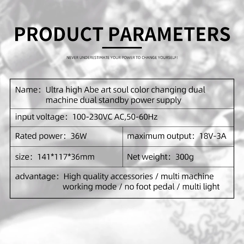 Professional Tattoo Power Supply Digital LCD Display Six-sided Transparent  Multiple Devices At The Same Ues Tattoo Machine