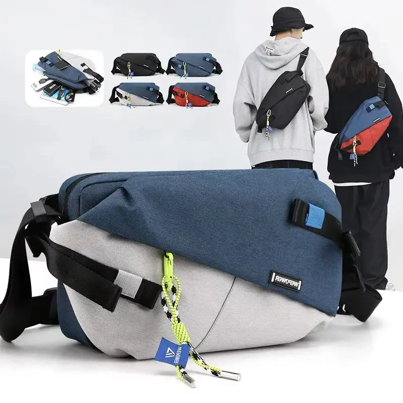 

Unisex High-Quality Nylon Panelled Waist Pack Casual Outdoor Travel Crossbody Bag Men's Belt Bag