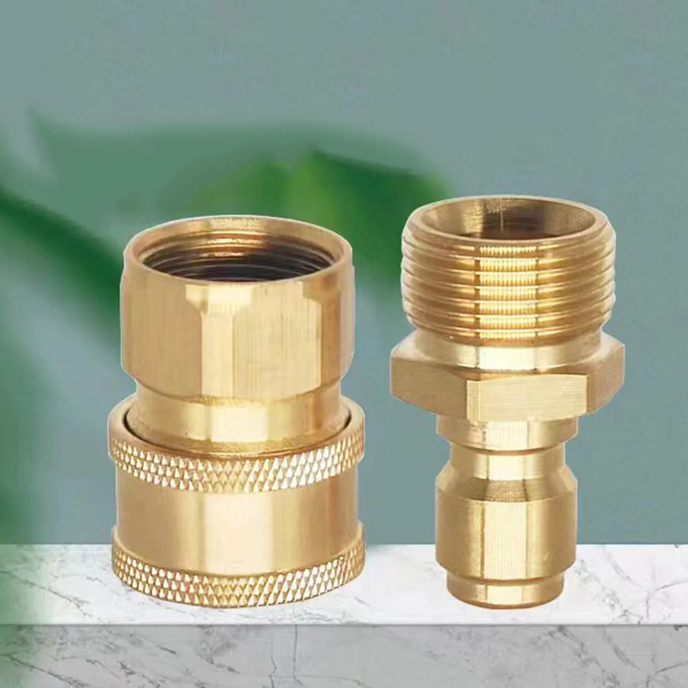 Spout Quick Connector Female And Male Fixtures Gold Color High Pressure Washer Accessories Ingeniously Designed