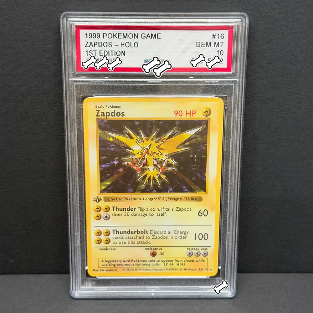 PTCG DIY 1999 POKEMON GAME ZAPDOS -HOLO GEM MT 1ST EDITION Base Set GAME GREY HAT VAN GOGH Game Proxy Card Gift Toy Dropshipping
