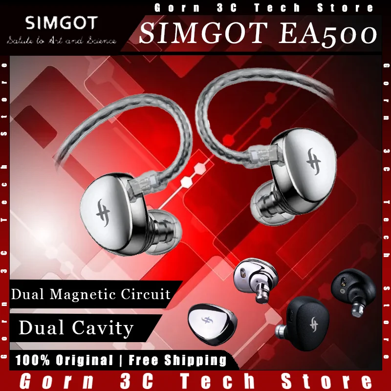 

SIMGOT EA500 DSP музыкальные наушники проводные Hi-Fi стерео двойная магнитная схема двойная полость индивидуальные игровые наушники ПК геймер аксессуар