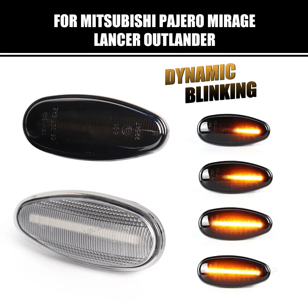 Dynamic Smoke LED Side Marker Light Turn Signal Lamp Side Fender Indicator For Mitsubishi Outlander 2003-2006 Lancer EVO