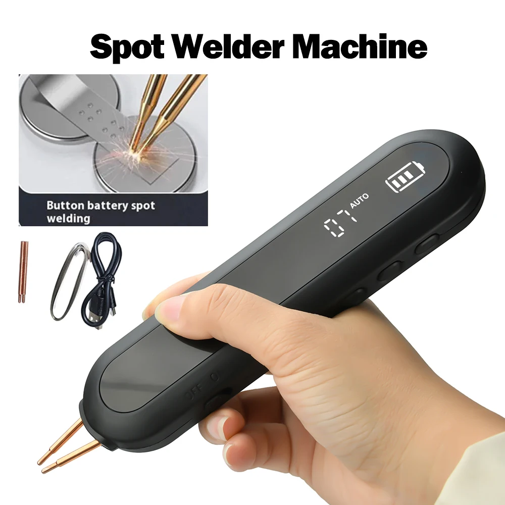 12-Level Wireless Spot Welder Power Adjustment LED Light Lithium Battery Welding Equipment Manual/Automatic 2 Mode Spot Welder