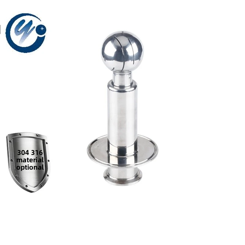 Sanitary Grade Double Chuck Cleaning Ball 304 316 Stainless Steel Clamp Quick Connect Rotary Extended Spray Washing Tank