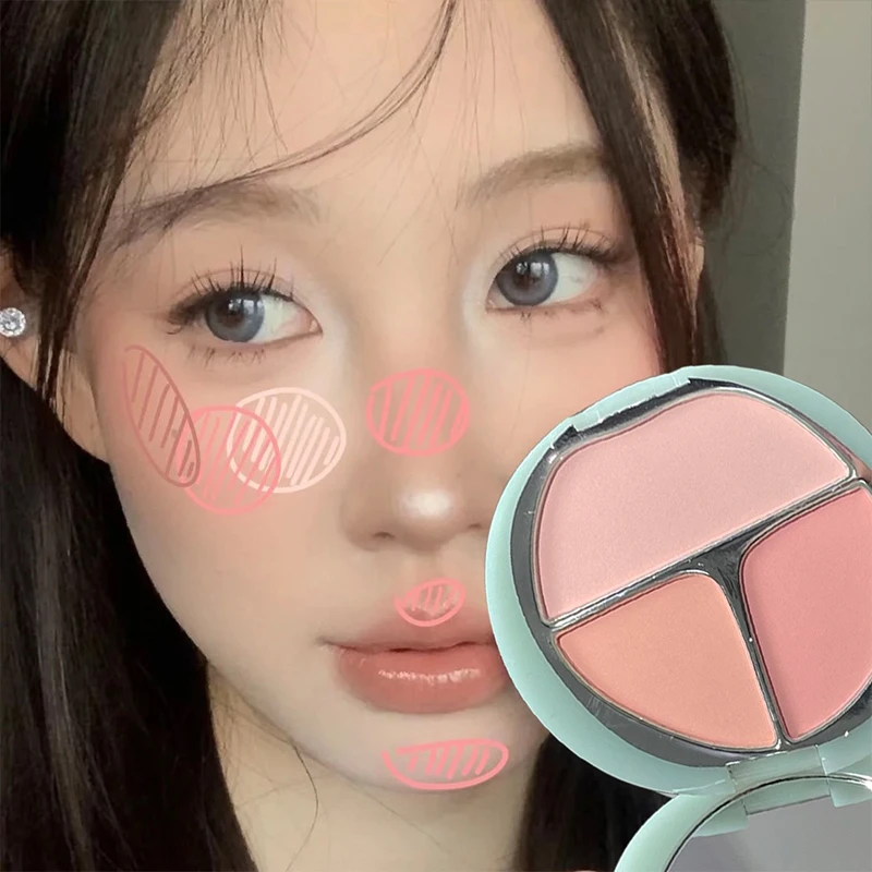 

Matte Blush Palette Peach Pink Cream Blush Makeup Face Contour Highlight Blusher Lasting Mousse Cheek Tint Rouge Women Cosmetics