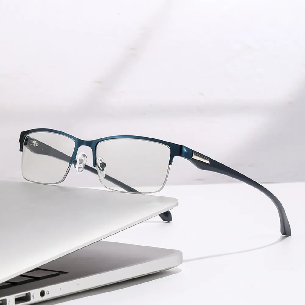 

Transparent Anti Blu-ray Glasses PC Plastic Photochromic Sunglasses Alloy Costume Accessory Half-frame Business Glasses Women