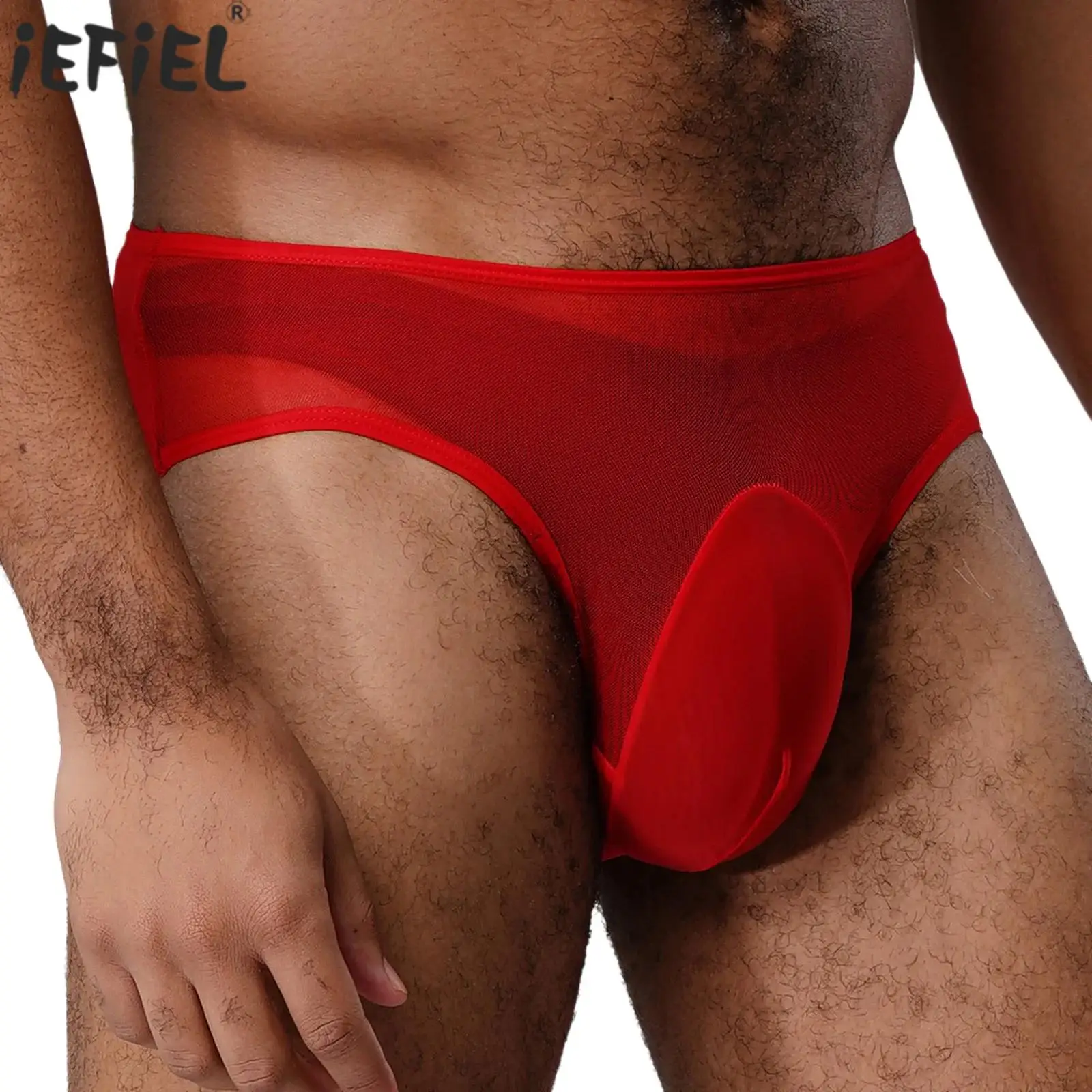 

Men's Sexy Opening Butt Flaunting Panties Briefs Sheer Mesh Stretchy Bow Underpants Gays Erotic Flirting Dirty Gifts Nightwear